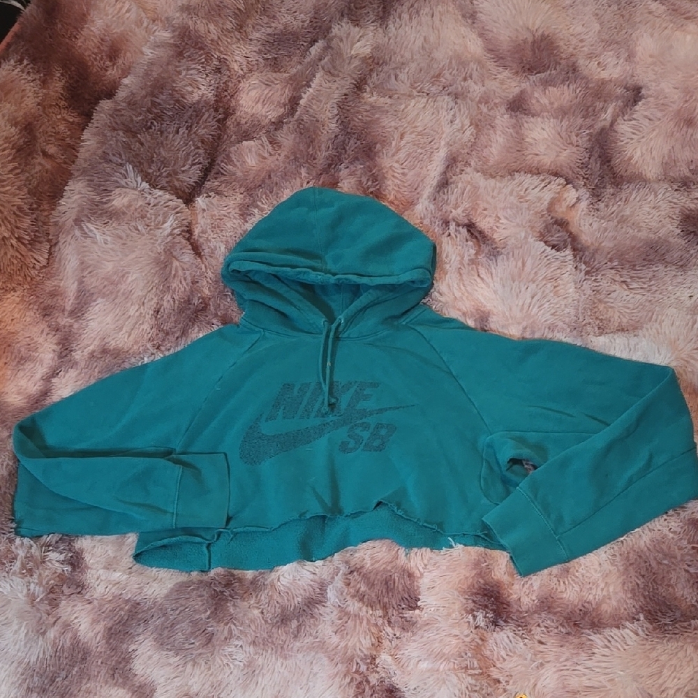 Nike SB Teal Cropped Hoodie